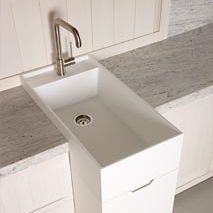 Évier 1 bac - ARKADIA - Dica - sans égouttoir / en Corian® / sur pied