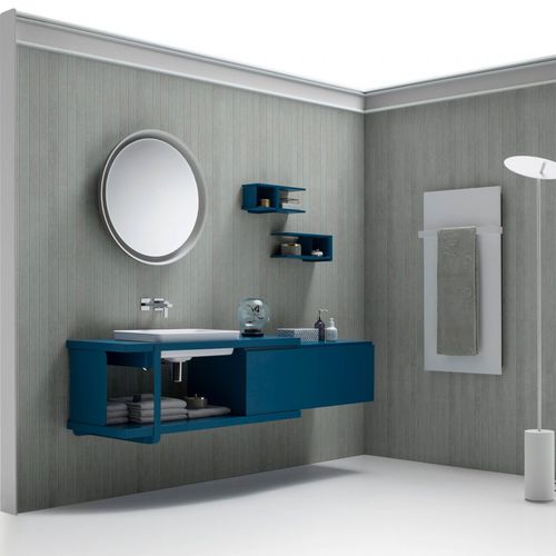 Meuble vasque suspendu - TULIP - ARBLU - en bois / en verre / en mélaminé