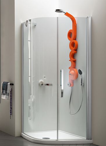 Paroi de douche battante - AQUA - ARBLU - courbée / d'angle / en verre trempé