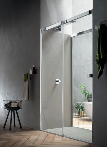 Paroi de douche coulissante - OTTO NICHE 1 - ARBLU - en niche / en verre trempé / professionnelle