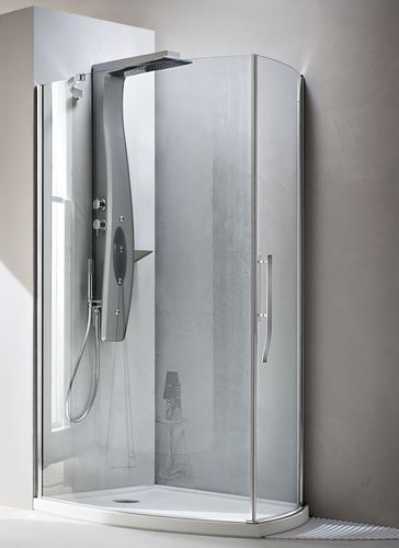 Paroi de douche battante - AQUA 110 - ARBLU - courbée / d'angle / en verre trempé