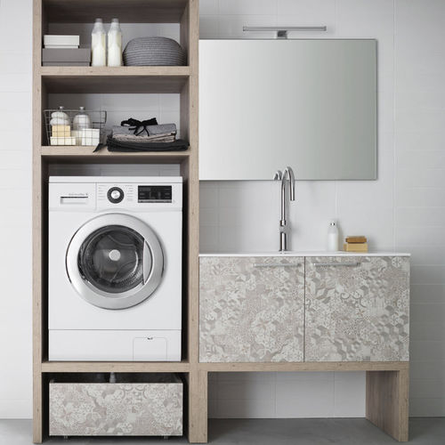 Meuble vasque suspendu - LAUNDRY - ARBLU - en bois / en verre / en mélaminé