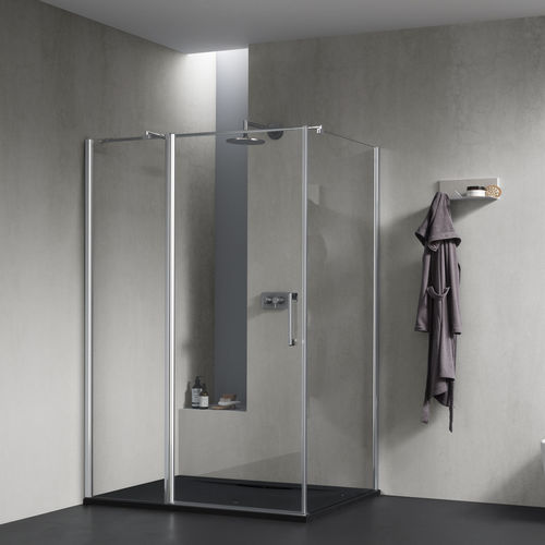 Paroi de douche battante - DEDALO 1 - ARBLU - d'angle / en verre trempé / professionnelle