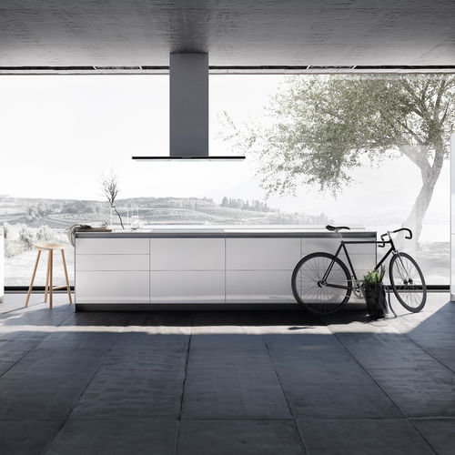 Cuisine contemporaine - PURE : S1 - SIEMATIC - en bois laqué / en placage de bois / avec îlot