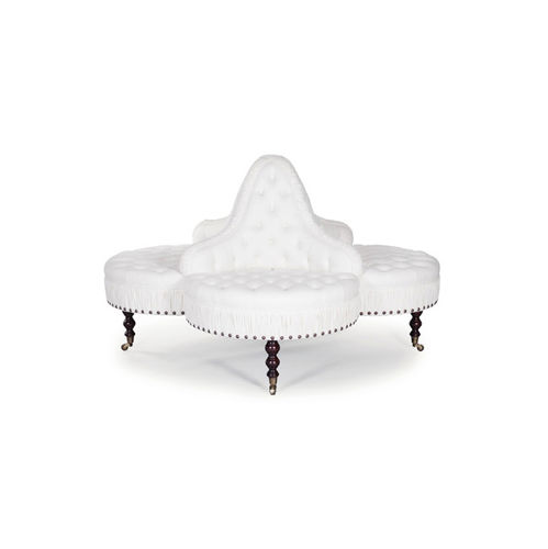 Canapé rond - CONVERSATION PIECE - George Smith - de style / en tissu / blanc