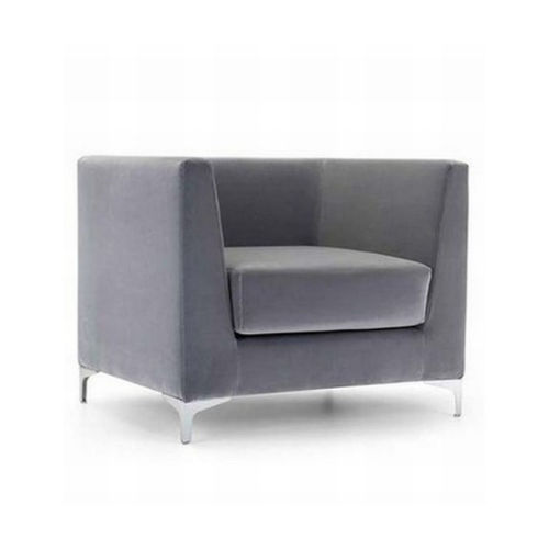 Fauteuil minimaliste - Lincoln - FAS - en tissu ignifuge / en simili cuir / gris