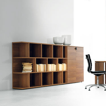 Armoire de classement basse - LITHOS - Della Rovere - haute / en bois / avec porte battante