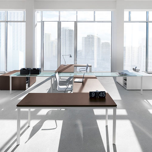 Bureau pour open space - BE EXECUTIVE - Della Rovere - contemporain / en bois / en verre