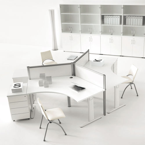 Séparateur de bureau au sol - KOMPAS - Della Rovere - sur bureau / en bois / en métal