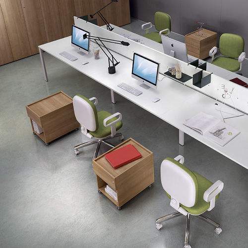Caisson de bureau en métal - LEGODESK - Della Rovere - en mélaminé / à 3 tiroirs / à 2 tiroirs
