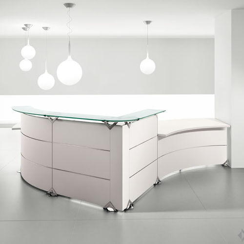 Banque d'accueil en arc de cercle - EDISON - Della Rovere - modulable / en bois / en métal