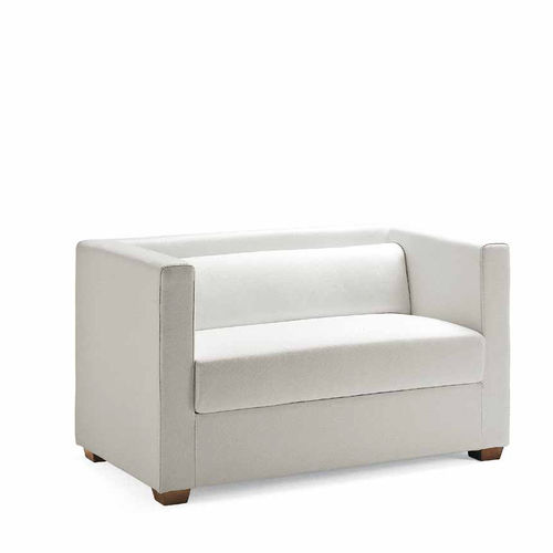 Canapé contemporain - HUGO - Della Rovere - en tissu / en cuir / avec coussin amovible