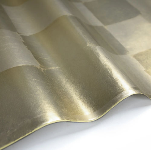 Papier peint contemporain - ASSAY  - Donghia - à motif géométrique / aspect métal / gris