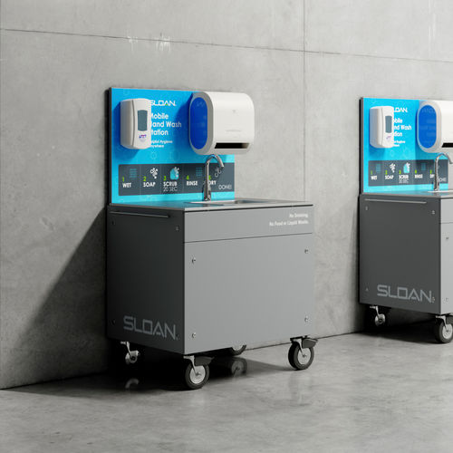 Lave-mains sur pied - MH Series - Sloan - rectangulaire / en inox / en Corian®