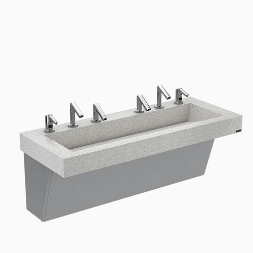 Vasque murale - AER-DEC® - Sloan - en Corian® / en quartz / avec mitigeur