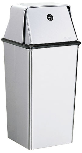 Poubelle hygiénique - B-2250 - Bobrick Washroom Equipment - en inox / à couvercle basculant / contemporaine