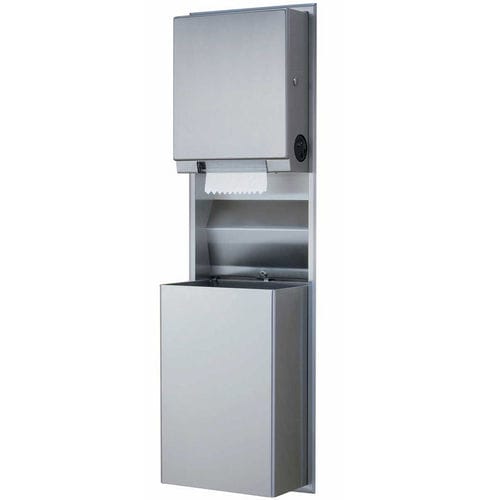 Distributeur d'essuie-mains mural - B-39617 ClassicSeries® - Bobrick Washroom Equipment - en inox / avec poubelle intégrée
