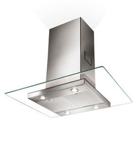 Hotte îlot - GLASSY ADVANCE  - Faber S.p.A - avec éclairage intégré