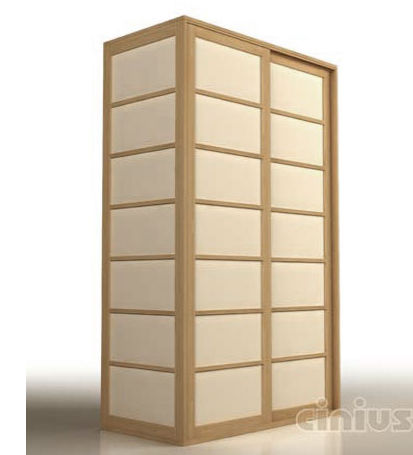 Armoire contemporaine - Shoji - Cinius - en hêtre / à portes coulissantes / couleur personnalisable
