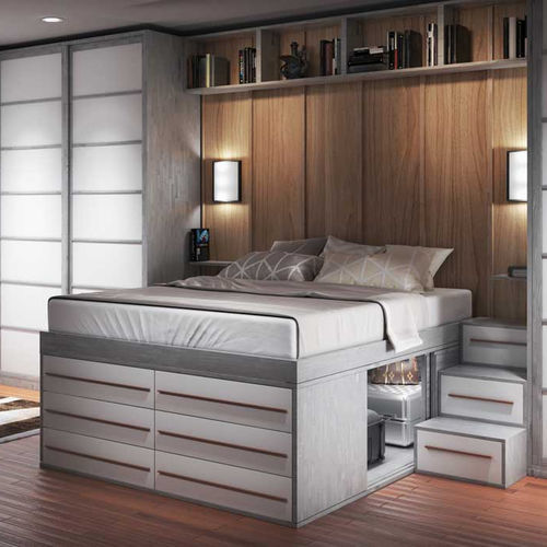 Lit double - TORINO 2 - Cinius - simple / contemporain / avec base de rangement