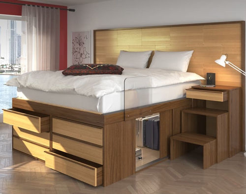 Lit double - NEW YORK - Cinius - simple / contemporain / avec tête de lit