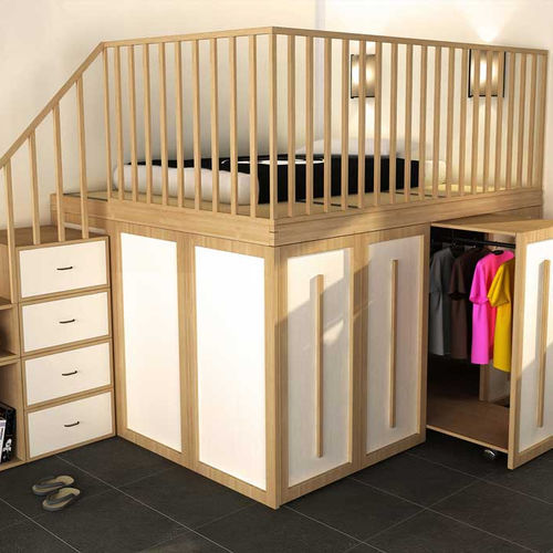 Lit double - LUCCA - Cinius - simple / contemporain / avec base de rangement