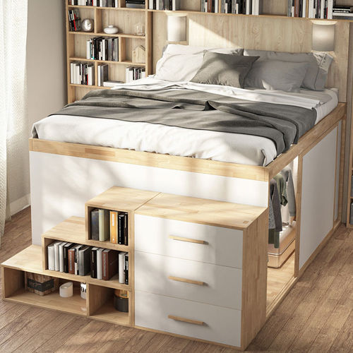 Lit double - ZURIGO - Cinius - simple / contemporain / avec base de rangement
