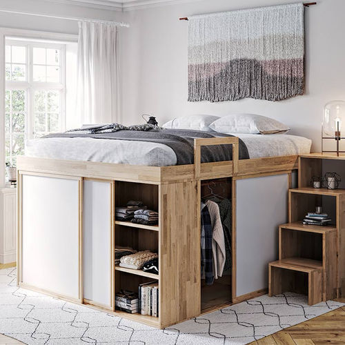 Lit double - MILANO - Cinius - simple / contemporain / avec base de rangement