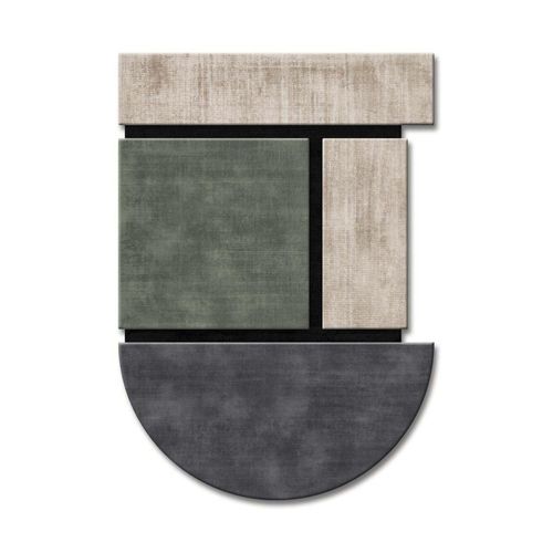 Tapis contemporain - NOCTIS - Sirecom Tappeti - géométrique / en fibre de bambou / en laine de Nouvelle Zélande