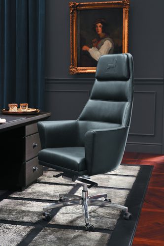 Fauteuil de direction en cuir - MASTER: PANAMA - SMANIA - à hauteur réglable / professionnel / à roulettes