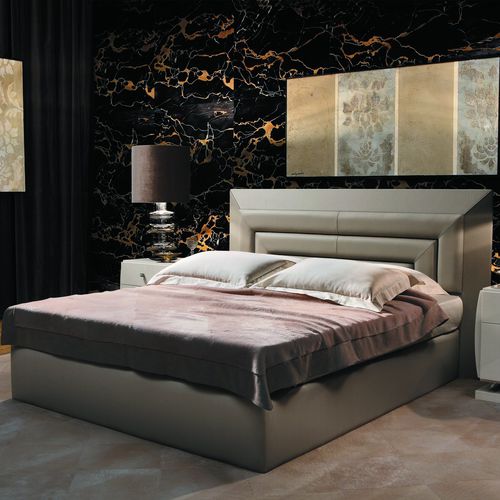 Lit double - MASTER: EBERLOW - SMANIA - contemporain / en bois / en cuir