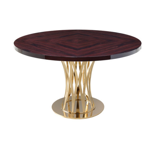 Table à manger contemporaine - CHAMBORD - SMANIA - en palissandre / avec piètement en acier / ronde