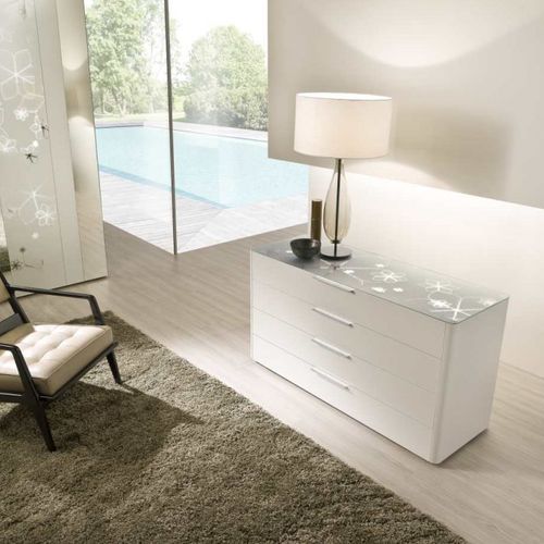 Commode contemporaine - ISIS - Falegnami - en bois laqué / non spécifié / blanche