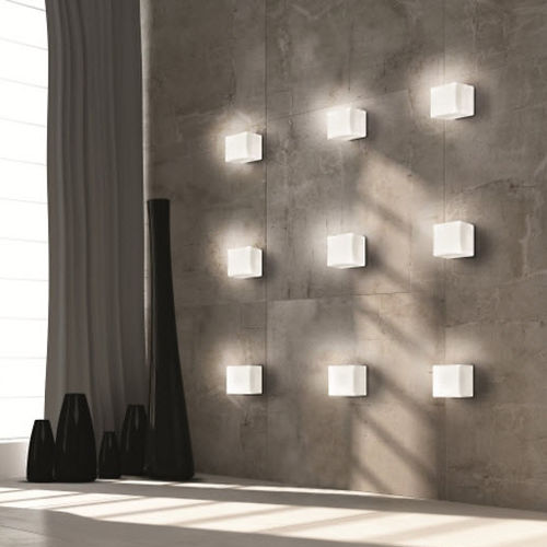 Applique murale contemporaine - CUBI P-PL 11 - Leucos srl - d'intérieur / en verre soufflé / carrée
