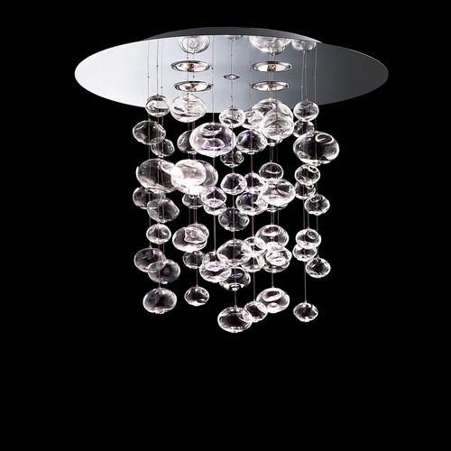 Lustre contemporain - ETHER S 90 - Leucos srl - en verre / en acier poli / professionnel