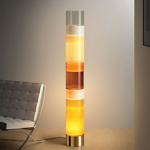 Lampe de sol - STACKING C TR - Leucos srl - en métal / en chrome / en verre