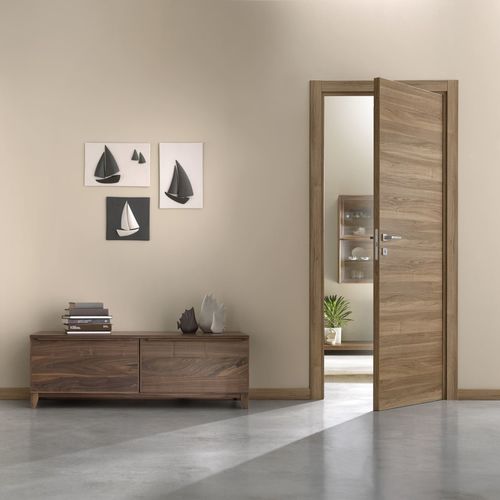 Porte d'intérieur - WALNUT ON FEEL - BARAUSSE - en placage de bois / battante / contemporaine