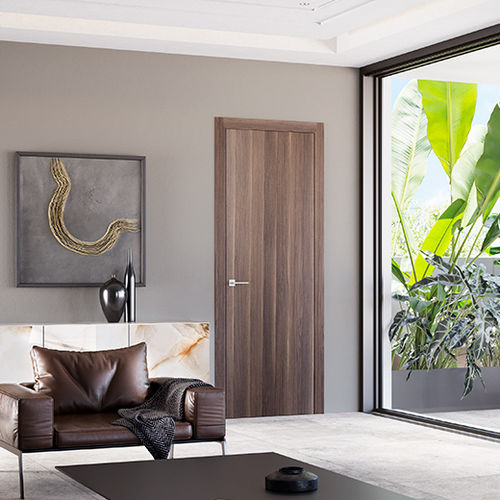 Porte d'intérieur - MOKA FEEL - BARAUSSE - en placage de bois / battante / contemporaine
