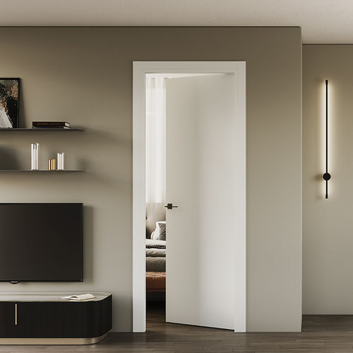 Porte d'intérieur - BLANC FEEL - BARAUSSE - en placage de bois / battante / contemporaine