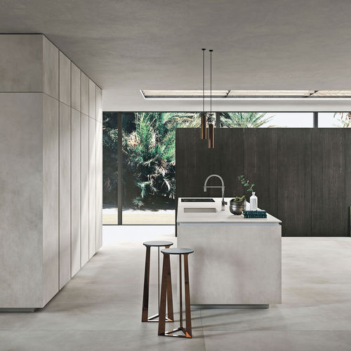Cuisine contemporaine - Way Materia - SNAIDERO RINO SPA - en chêne / en verre / en quartz
