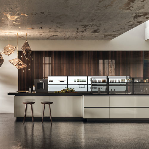 Cuisine contemporaine - Link - SNAIDERO RINO SPA - en ABS / en mélaminé / avec îlot