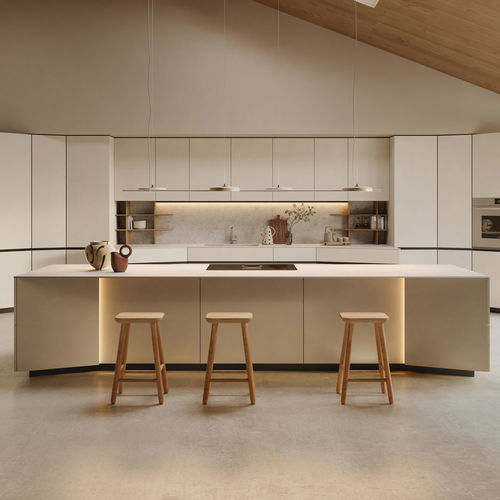 Cuisine contemporaine - ORBITA - SNAIDERO RINO SPA - en aluminium peint / en céramique / en chêne