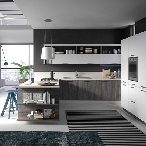 Cuisine contemporaine - Fun - SNAIDERO RINO SPA - en ABS / en mélaminé / en L