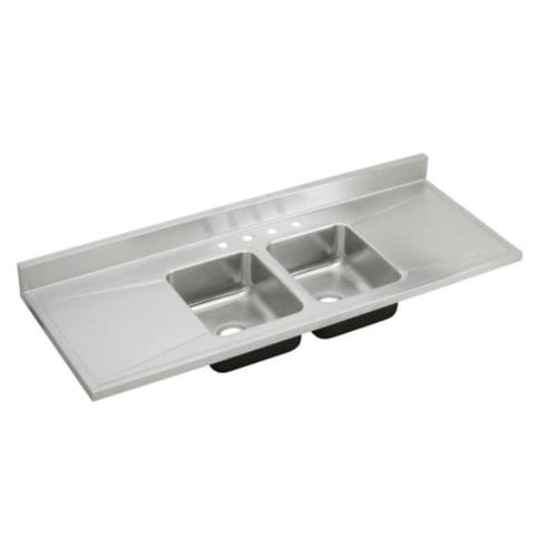 Évier 2 bacs - D66294 - Elkay - avec égouttoir / en acier inoxydable / encastrable