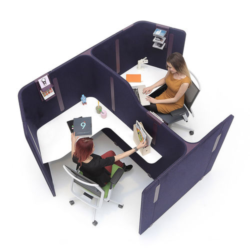 Bureau pour open space - ISOLA - Nurus - contemporain / en stratifié / avec séparateur intégré