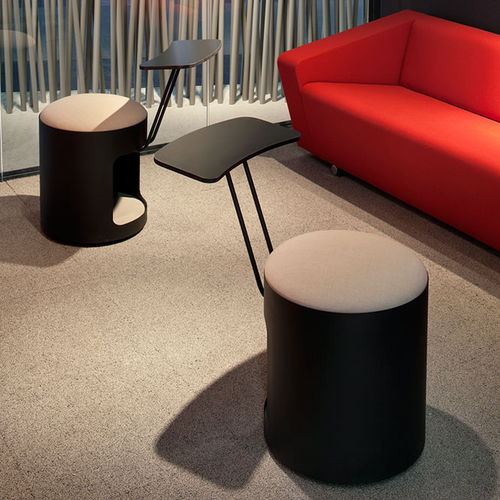 Pouf contemporain - R2 - Nurus - en tissu / rond / avec rangement