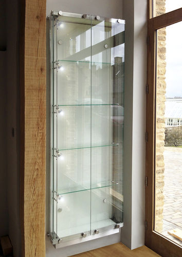 Vitrine contemporaine - WFG001 - Shopkit - murale / en verre / en acier inox