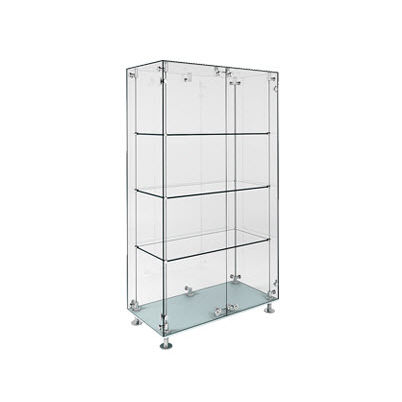 Vitrine contemporaine - SSG002.1000 - Shopkit - en verre / en acier inox / professionnelle