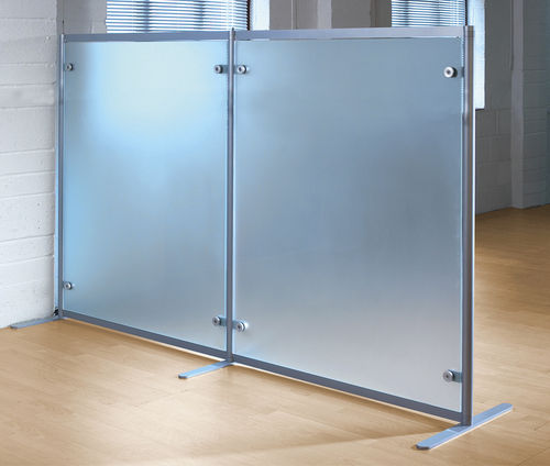 Séparateur de bureau au sol - FREESTANDING - Shopkit - en verre / modulable