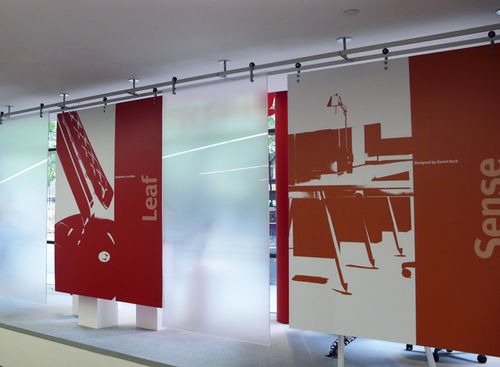 Cloison coulissante - Shopkit - en verre / de bureau